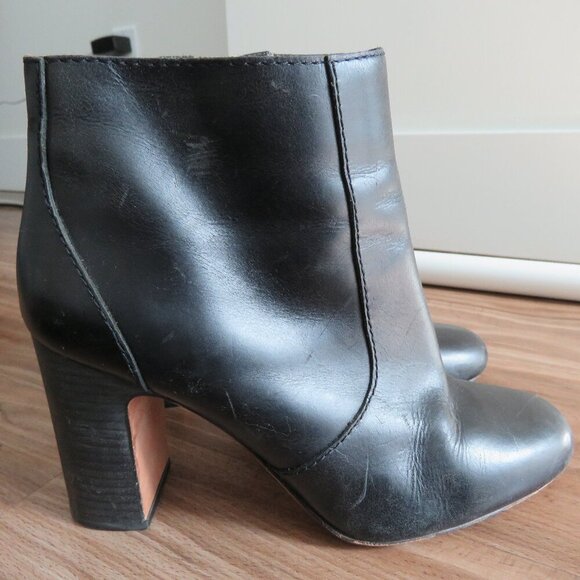 MADEWELL The Sutton Ankle Boots in Black Leather Minimalist Classic - Size US 8 - Picture 9 of 14